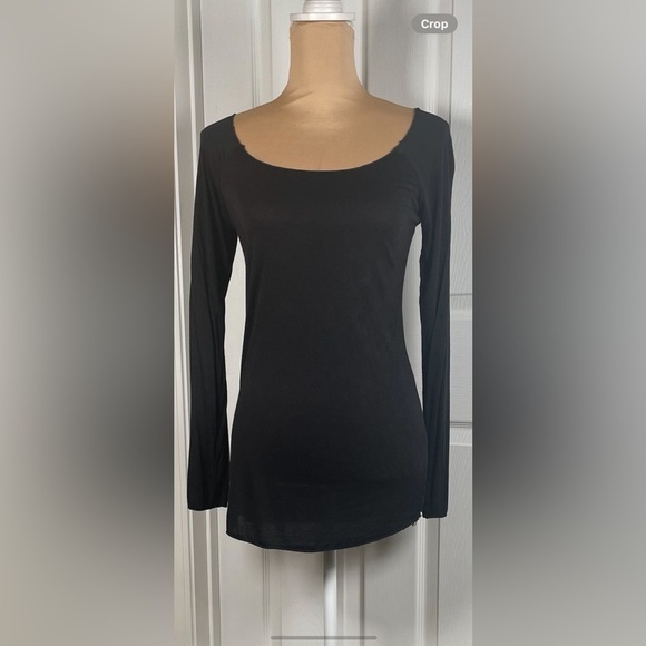 Scandal “Made In Italy” long sleeve scoop back top in black Small - Picture 6 of 9